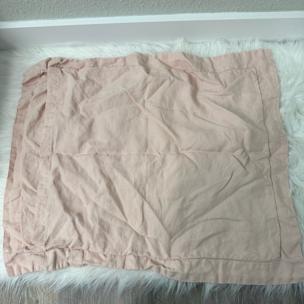 Pottery Barn Belgian Flax Linen Sham Soft Rose Pink Pillowcase Standard - Picture 3 of 5